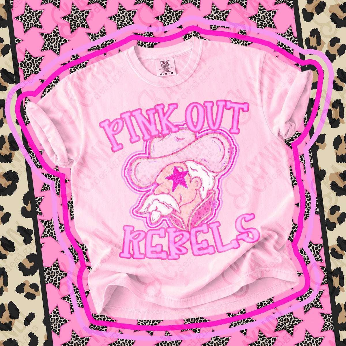 Pink Out Rebels 3 Top design mockup