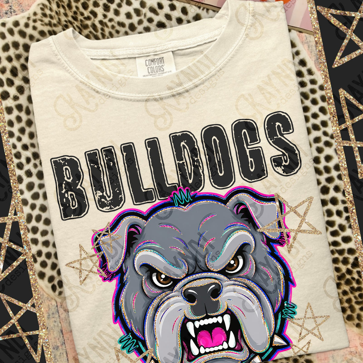 Grunge Varsity Bulldogs 3 Top