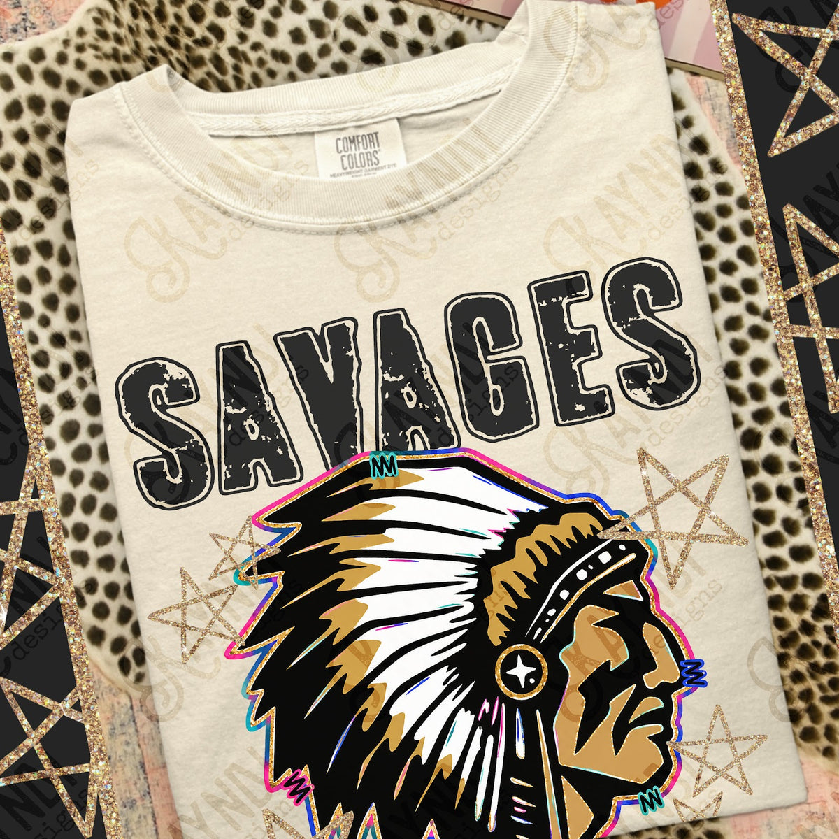 Grunge Varsity Savages 3 Top