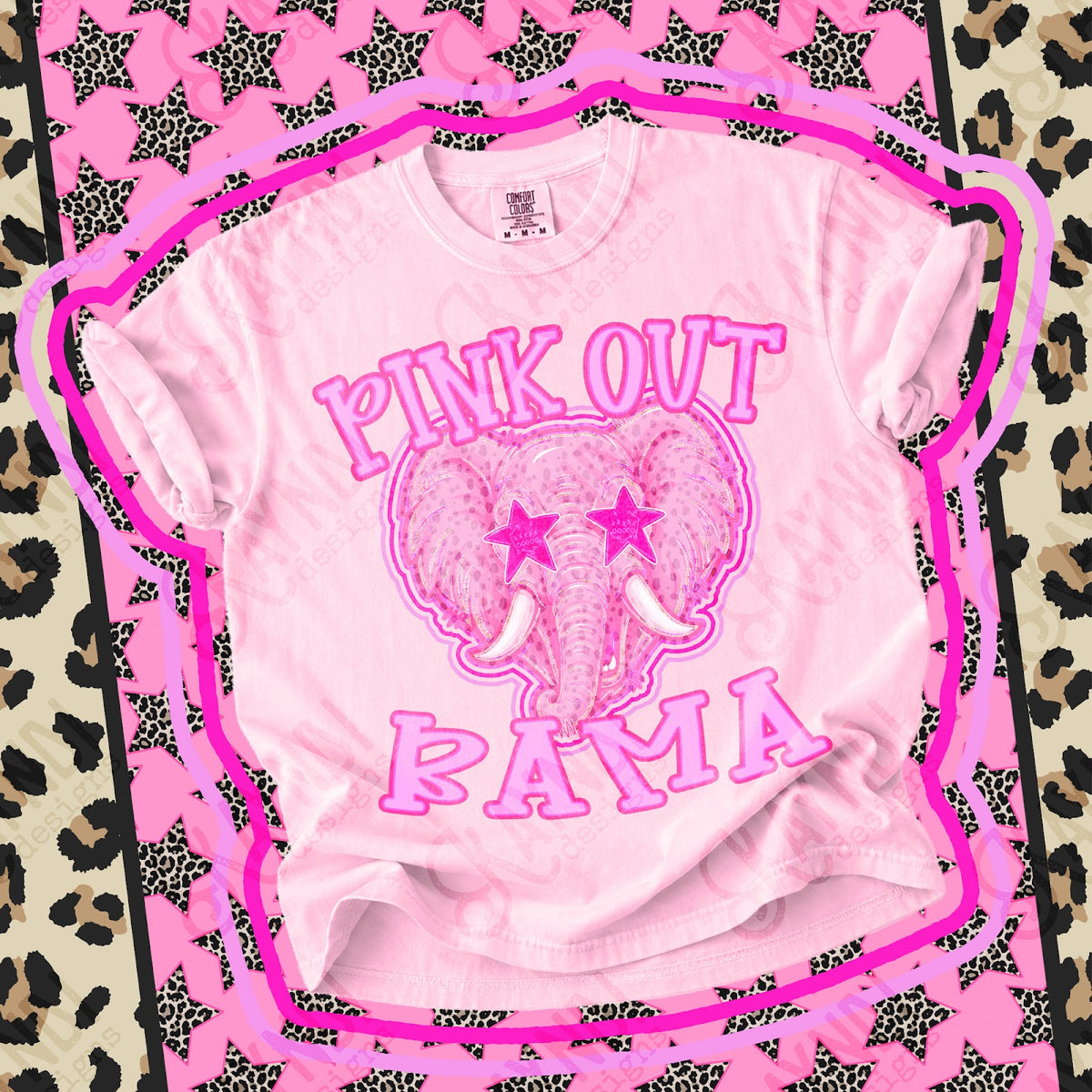 Pink Out Bama Top design mockup