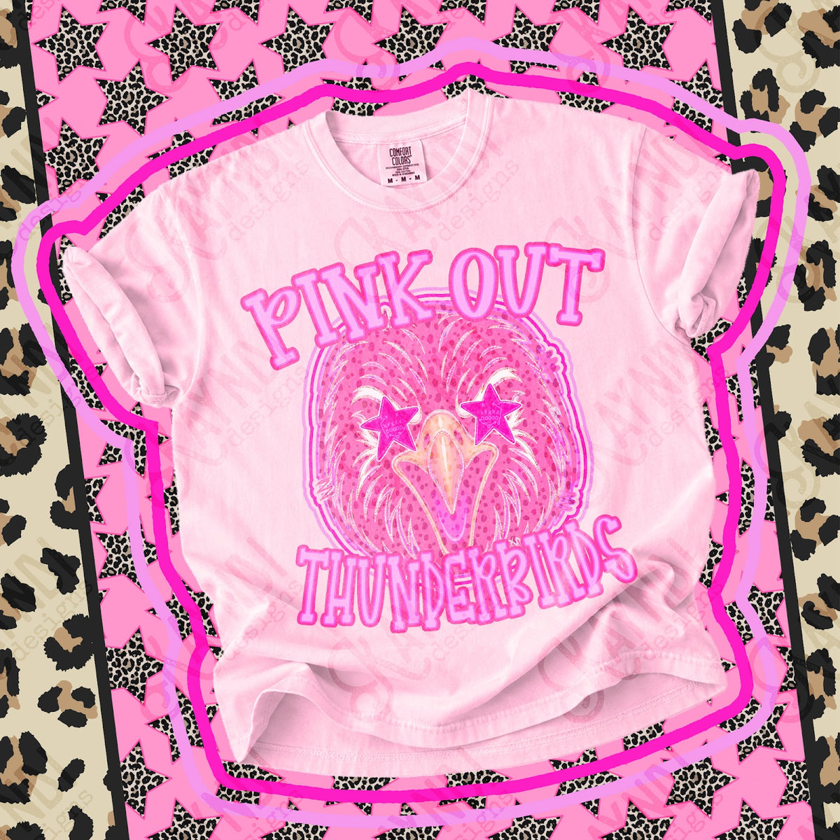 Pink Out Thunderbirds Top design mockup