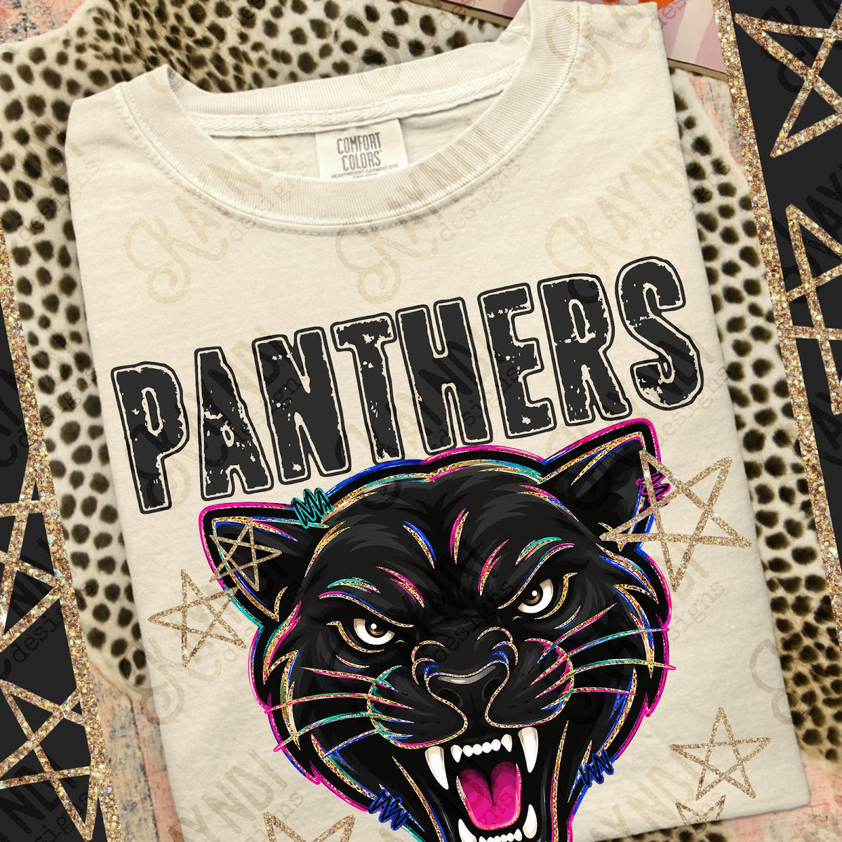 Grunge Varsity Panthers Top
