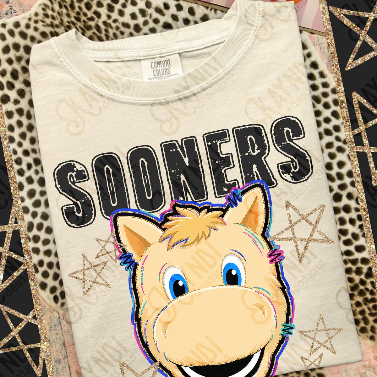 Grunge Varsity Sooners Top