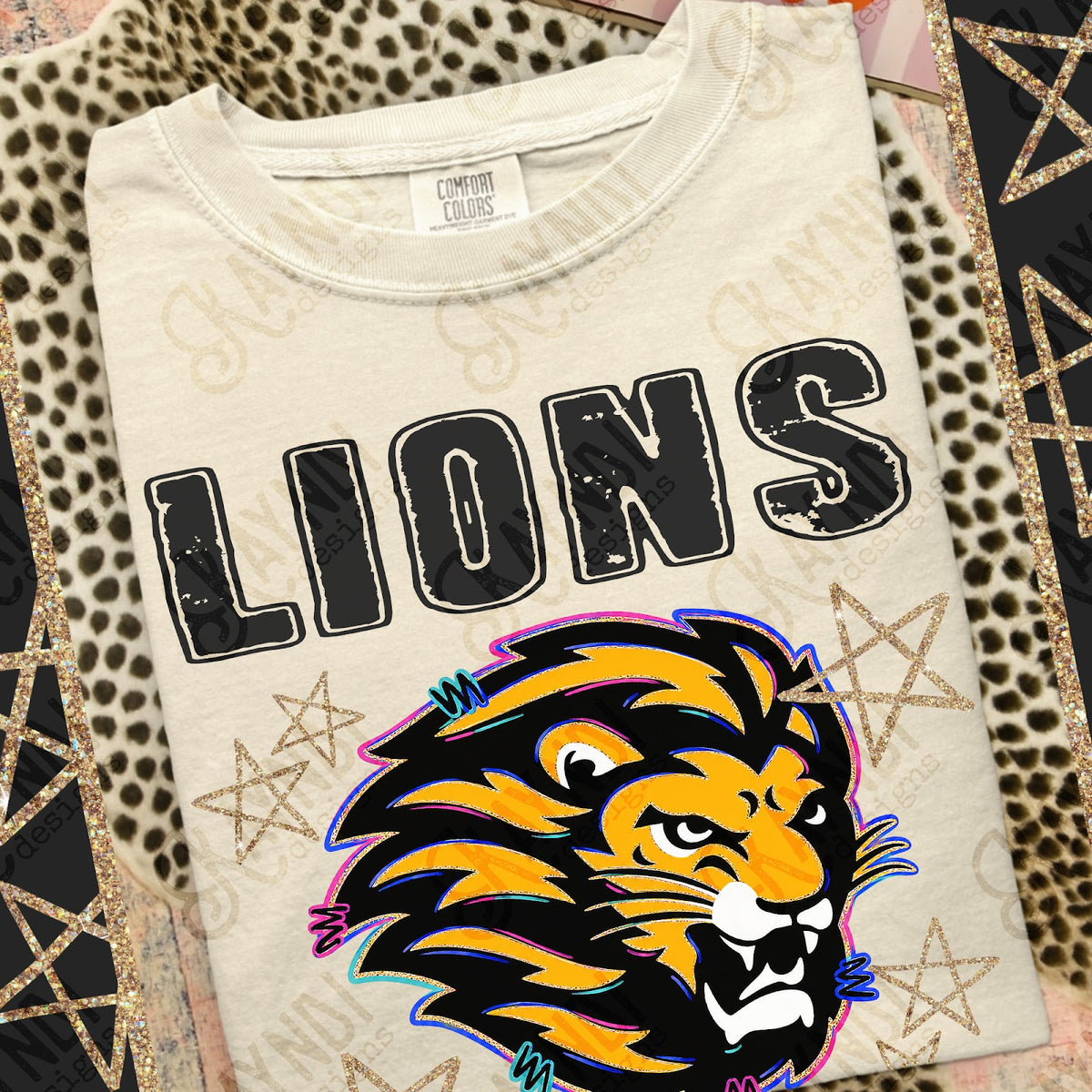 Grunge Varsity Lions 2 Top