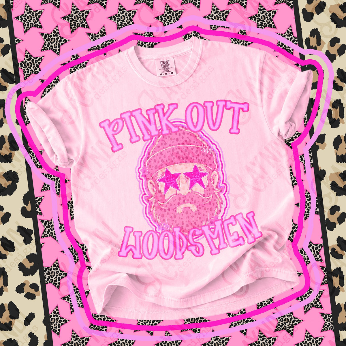 Pink Out Woodsmen Top design mockup