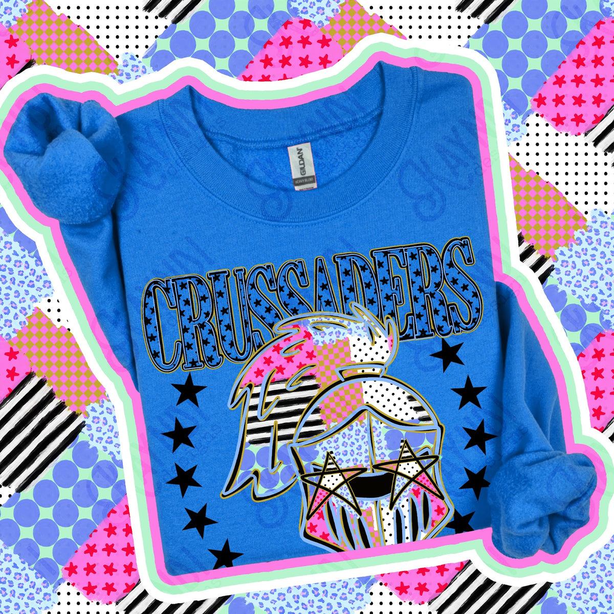Patchwork Varisty Stars Crusaders Top