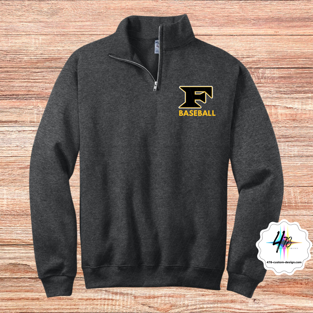 Five Star Baseball 1/4 Zip Fleece- Pocket Logo- GRAY