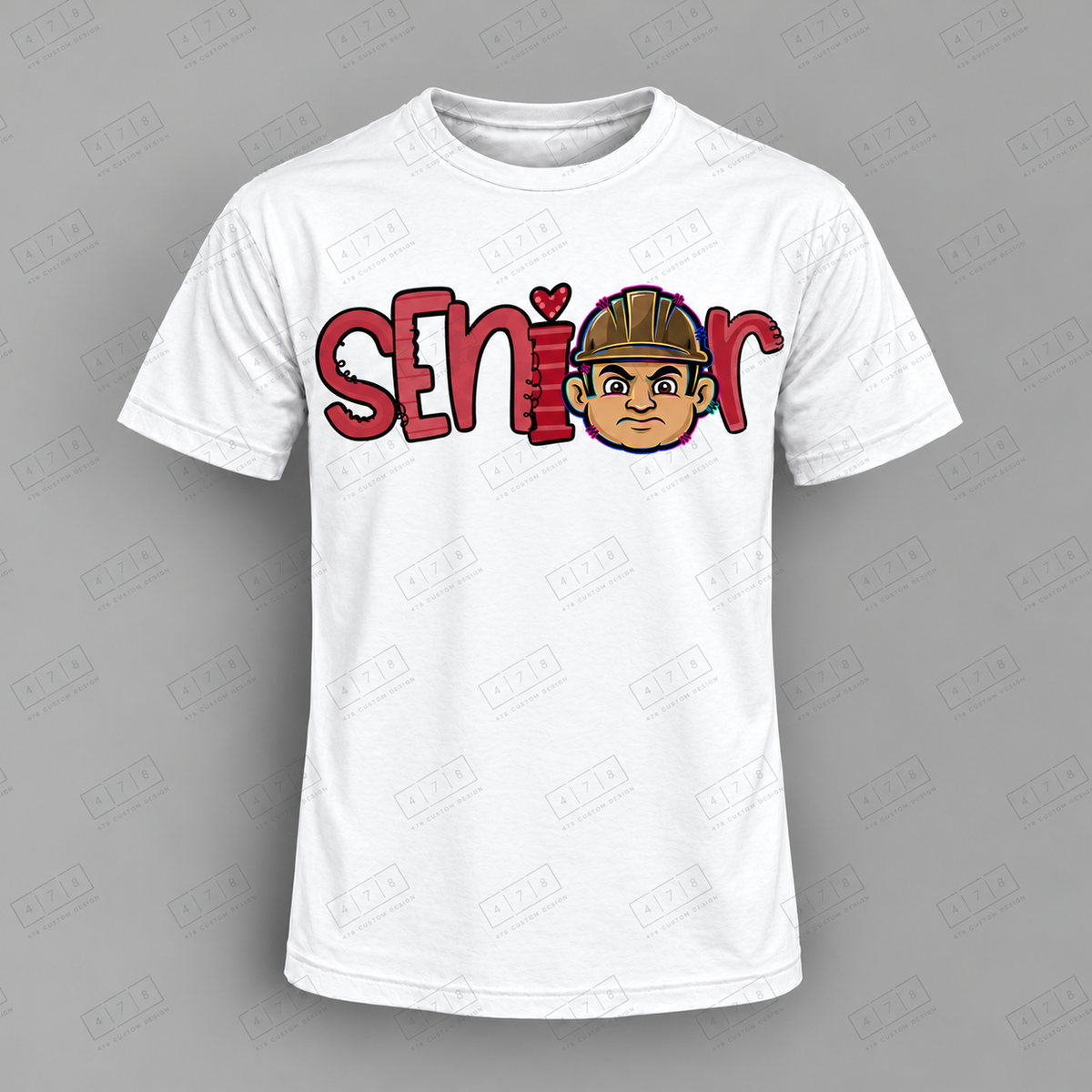 Seniors Maroon Boilers Top on white shirt — 478 Custom Design