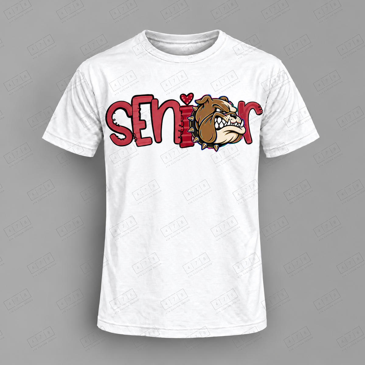 Seniors Maroon Bulldogs Top on white shirt — 478 Custom Design