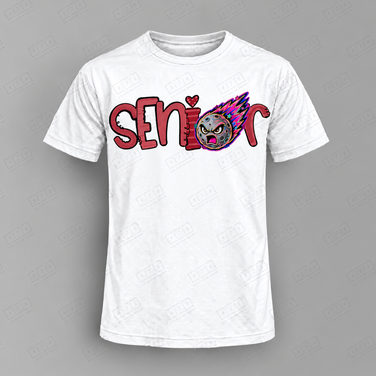 Seniors Maroon Comets Top on white shirt — 478 Custom Design
