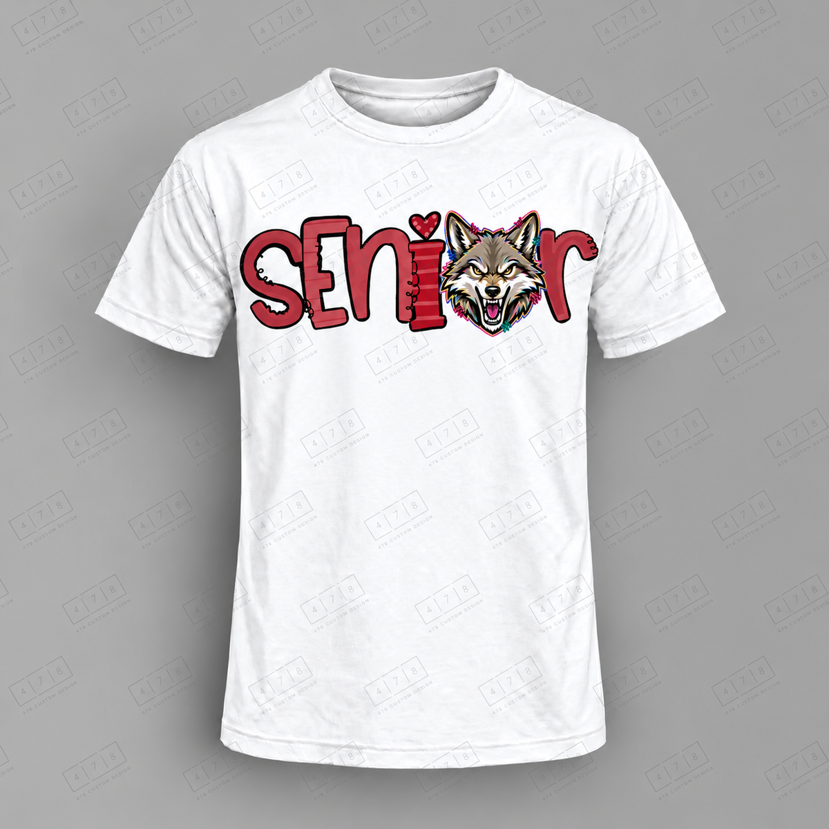 Seniors Maroon Coyotes Top on white shirt — 478 Custom Design