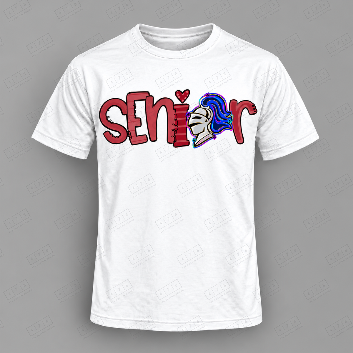 Seniors Maroon Crusaders 2 Top on white shirt — 478 Custom Design