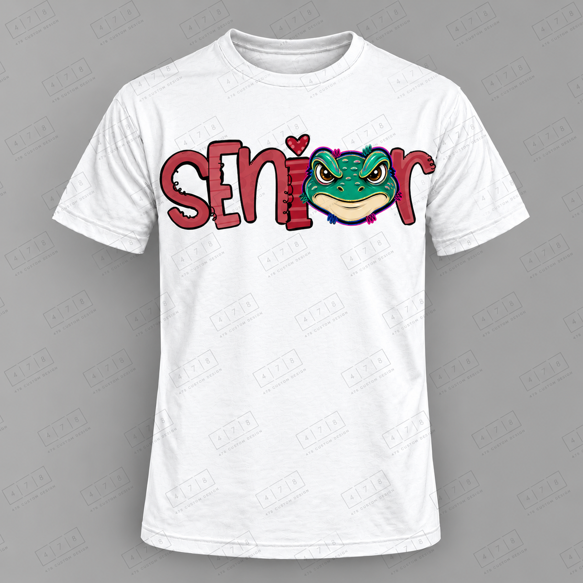Seniors Maroon Frogs Top on white shirt — 478 Custom Design