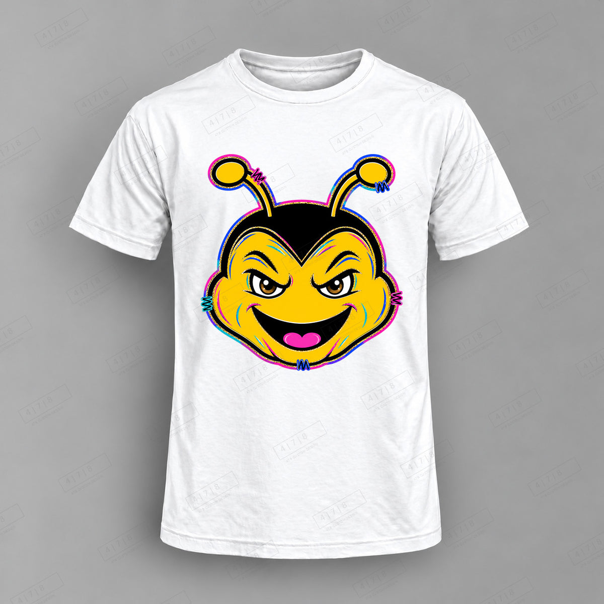 aiassis Mascot Bees Top shown on white shirt — 478 Custom Design