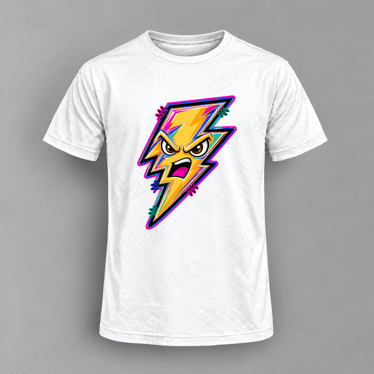 aiassis Mascot Bolts Top shown on white shirt — 478 Custom Design