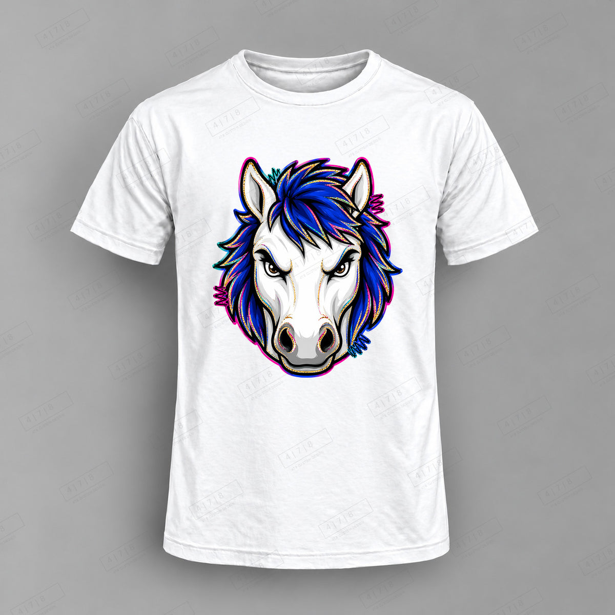 aiassis Mascot Colts Top shown on white shirt — 478 Custom Design