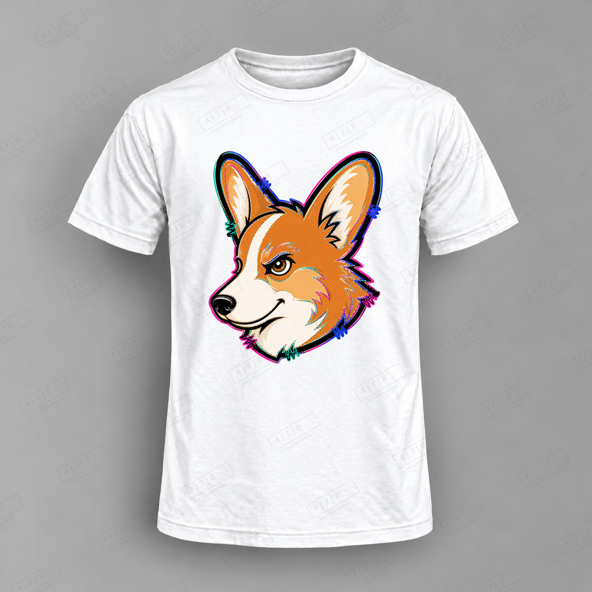 aiassis Mascot Corgis Top shown on white shirt — 478 Custom Design