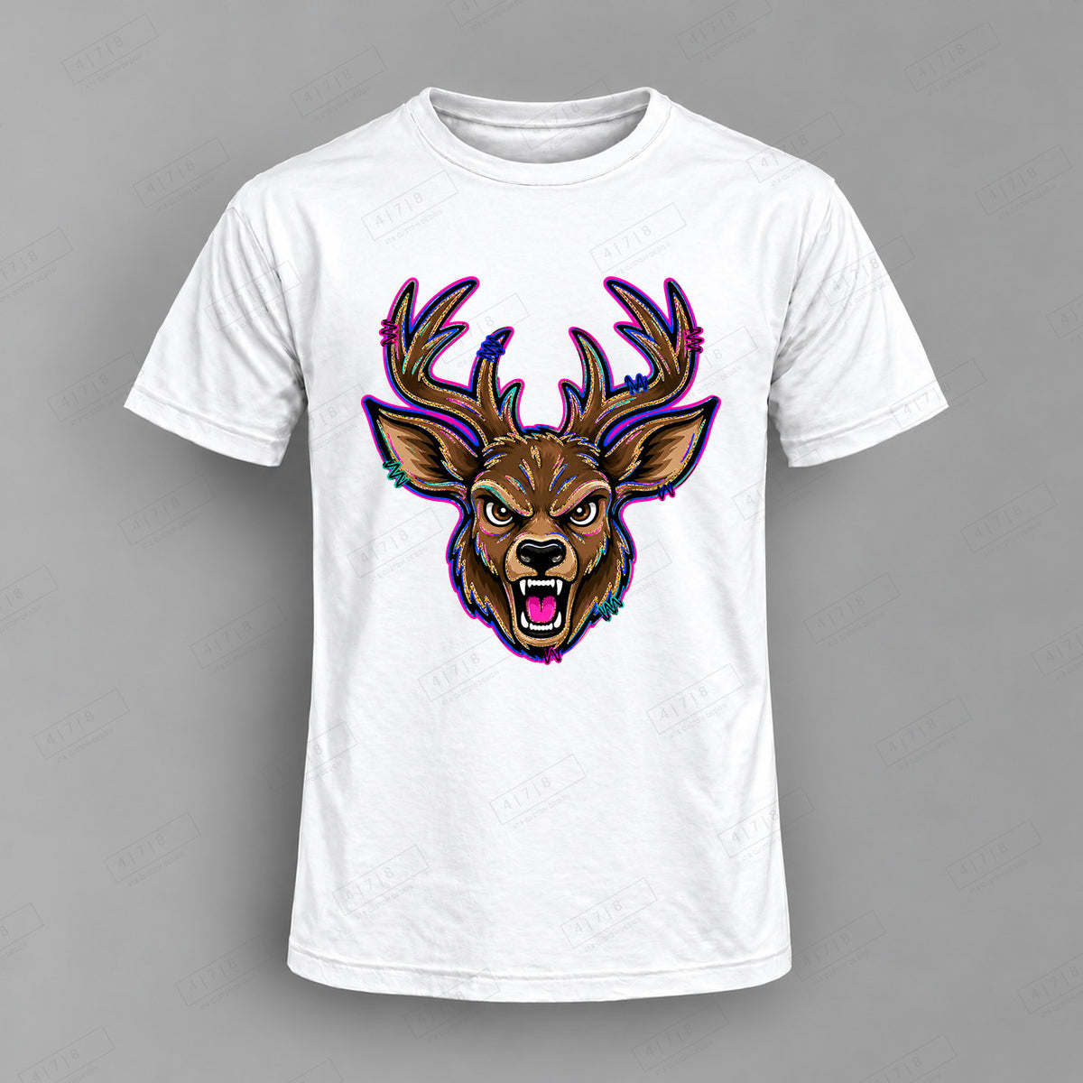 aiassis Mascot Deer Top shown on white shirt — 478 Custom Design
