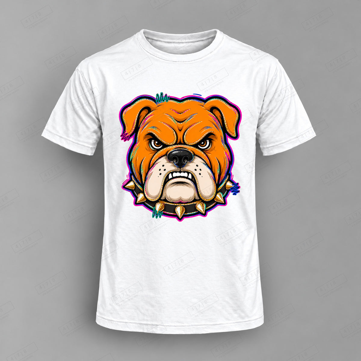 aiassis Mascot Devil Dogs Top shown on white shirt — 478 Custom Design