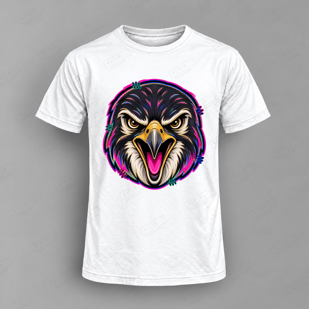 aiassis Mascot Ravens Top shown on white shirt — 478 Custom Design