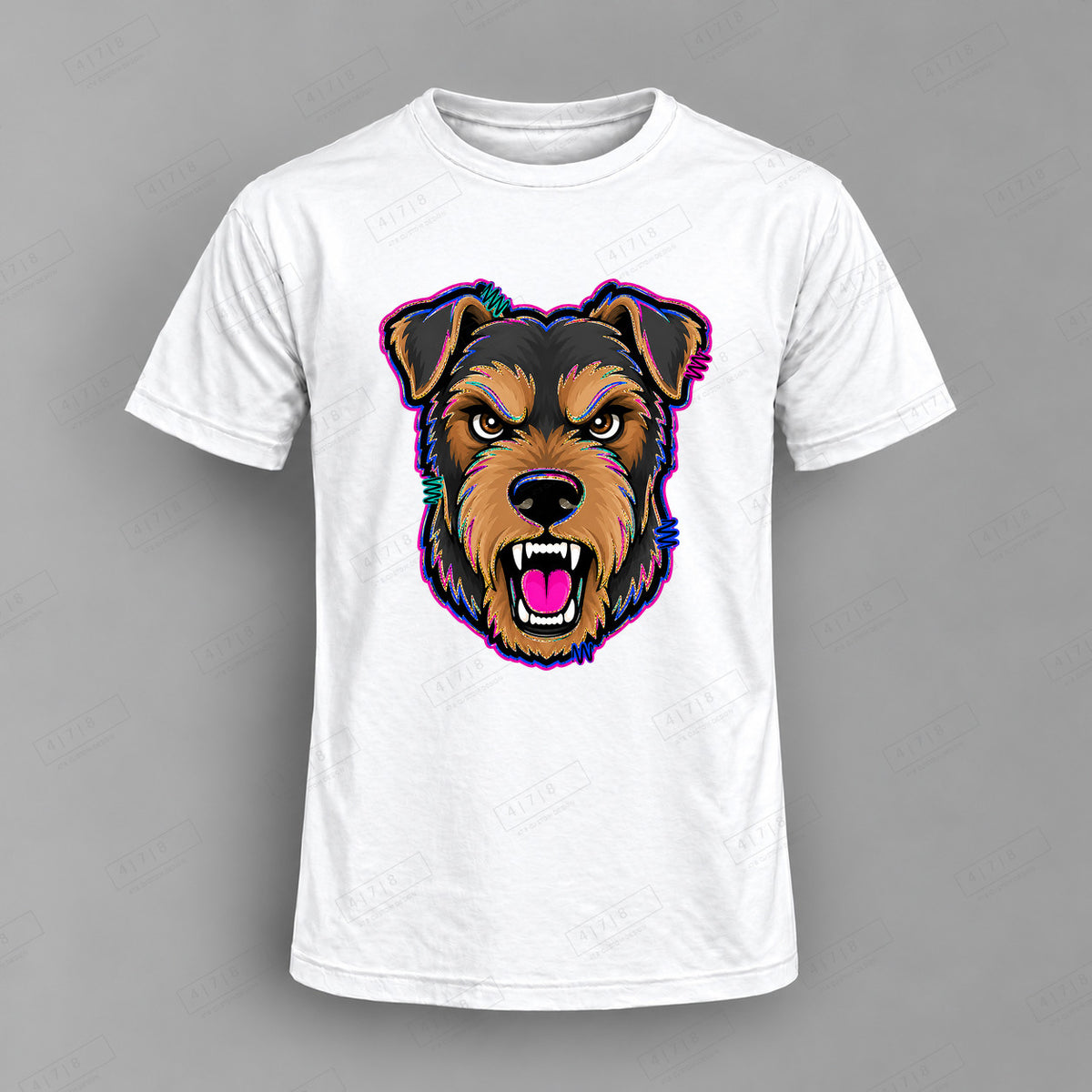 aiassis Mascot Terriers Top shown on white shirt — 478 Custom Design