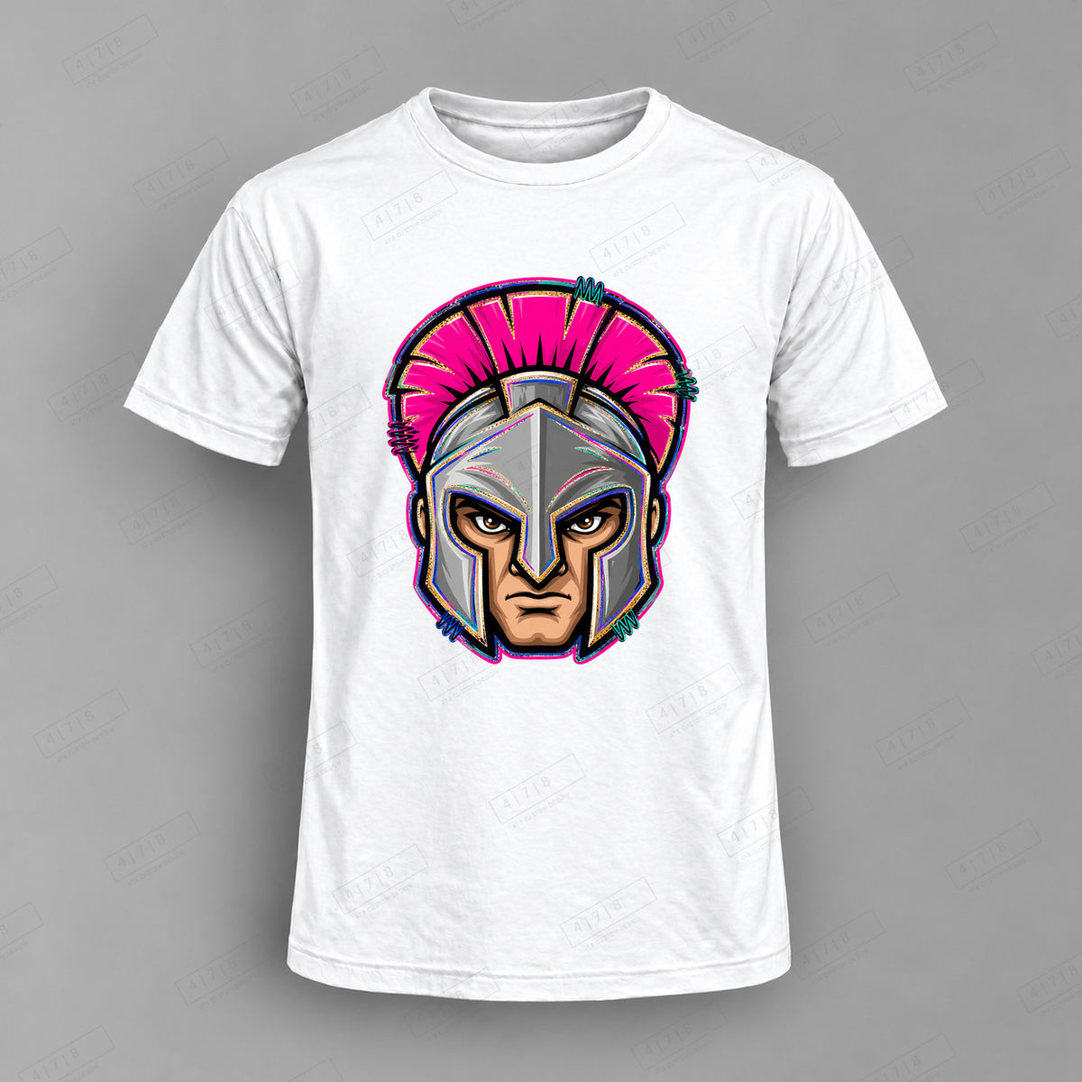 aiassis Mascot Trojans Top shown on white shirt — 478 Custom Design