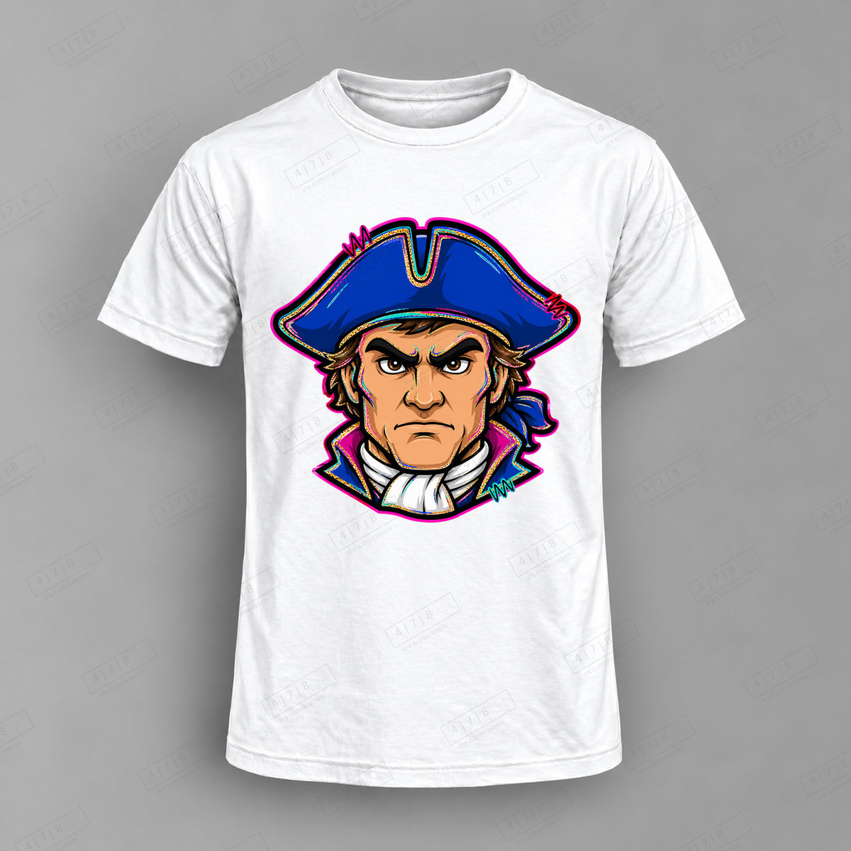aiassis Mascot Yankees Top shown on white shirt — 478 Custom Design