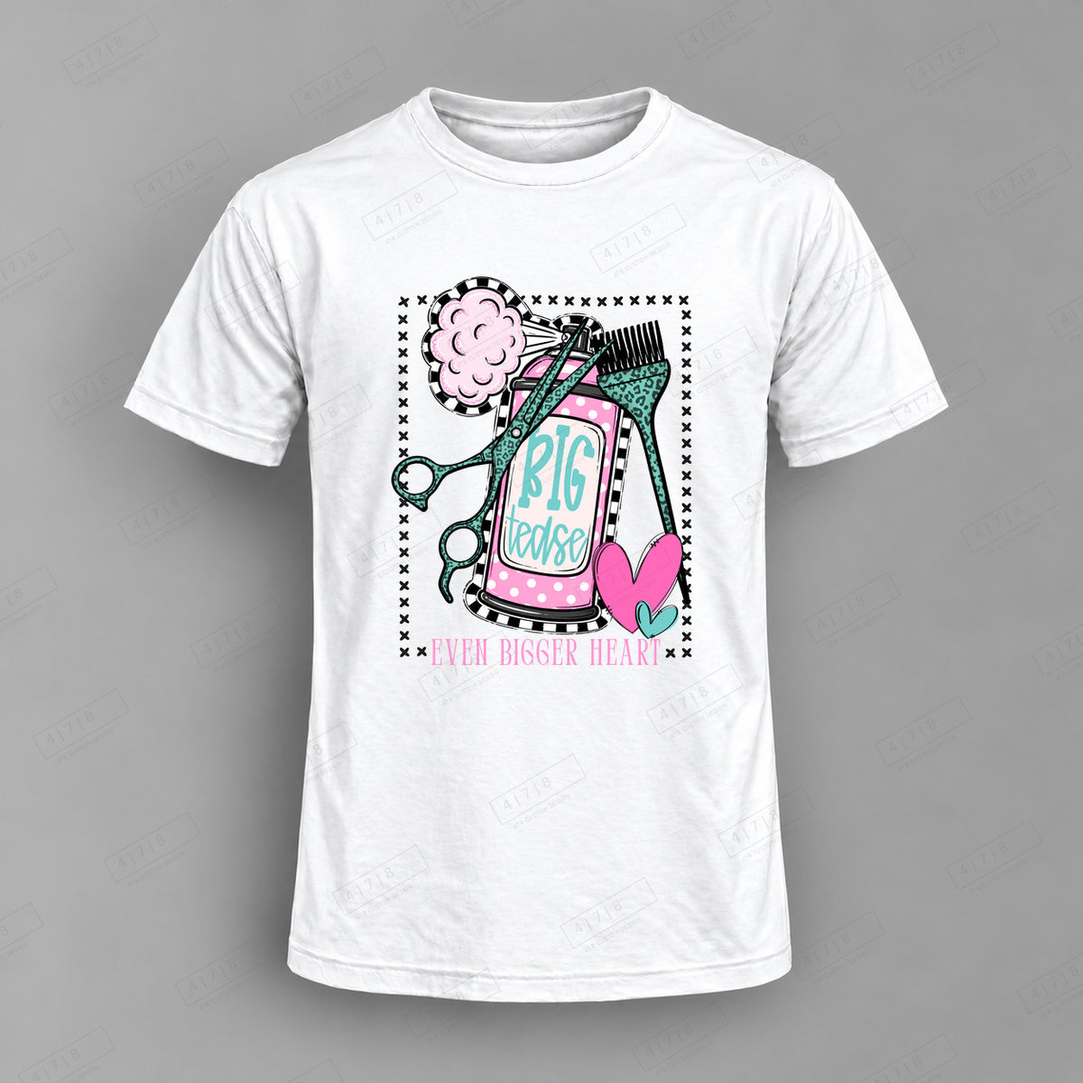 Big Tease Even Bigger Heart Top shown on white shirt — 478 Custom Design