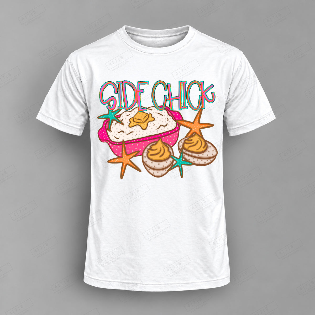 Side Chick Top shown on white shirt — 478 Custom Design