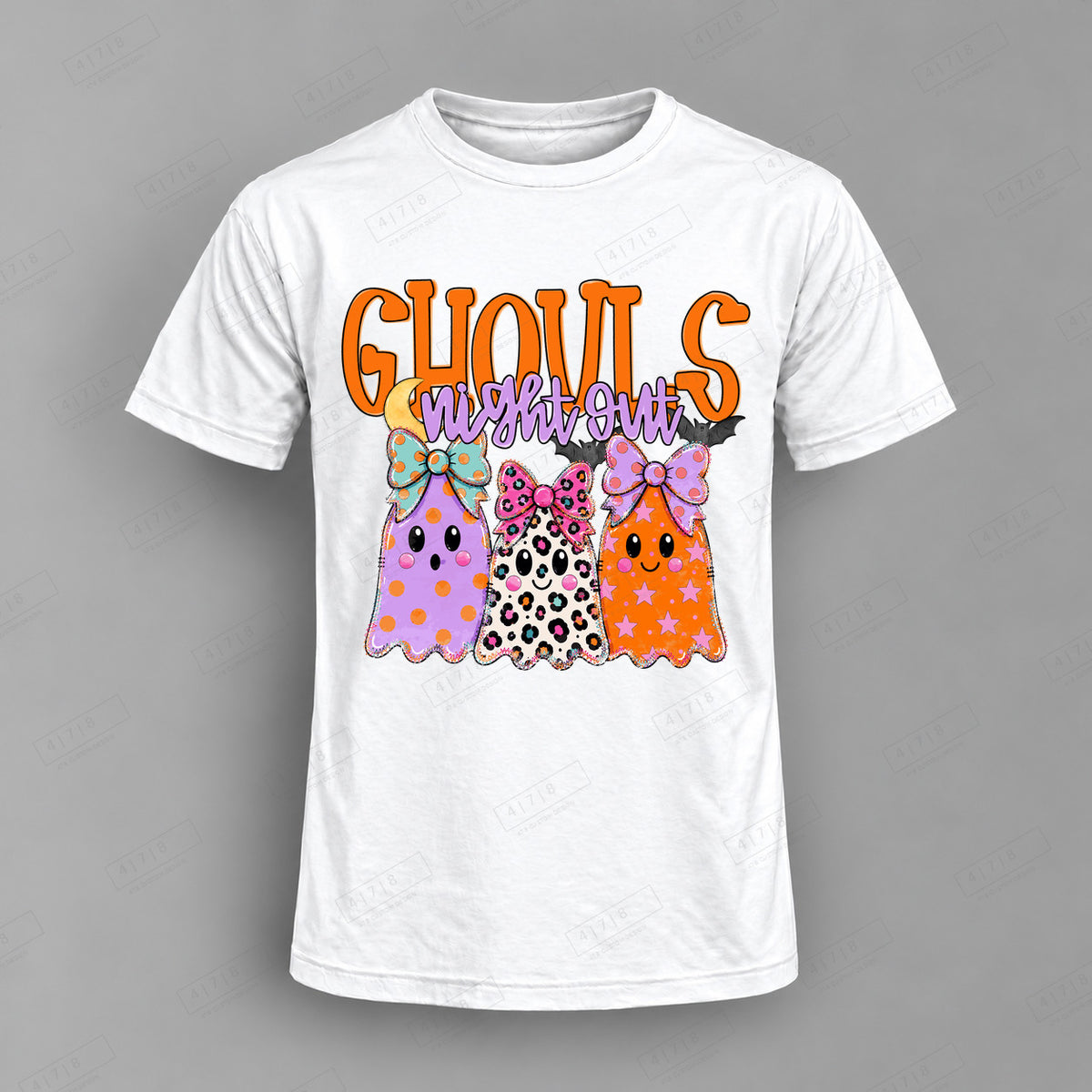 Ghouls Night Out Top shown on white shirt — 478 Custom Design