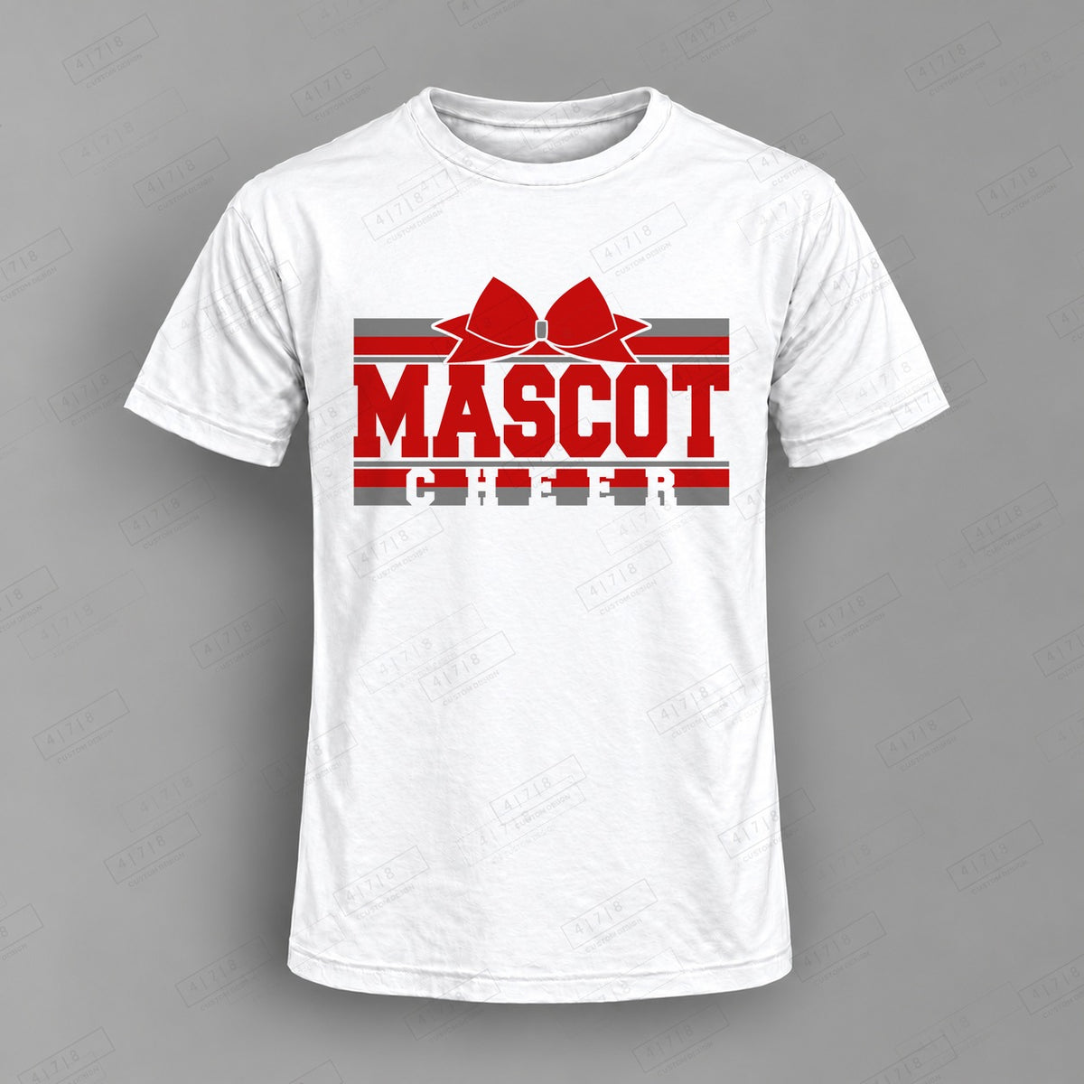 Custom Cheer Design 1-006 Top on white shirt, 478 Custom Design watermarked mockup