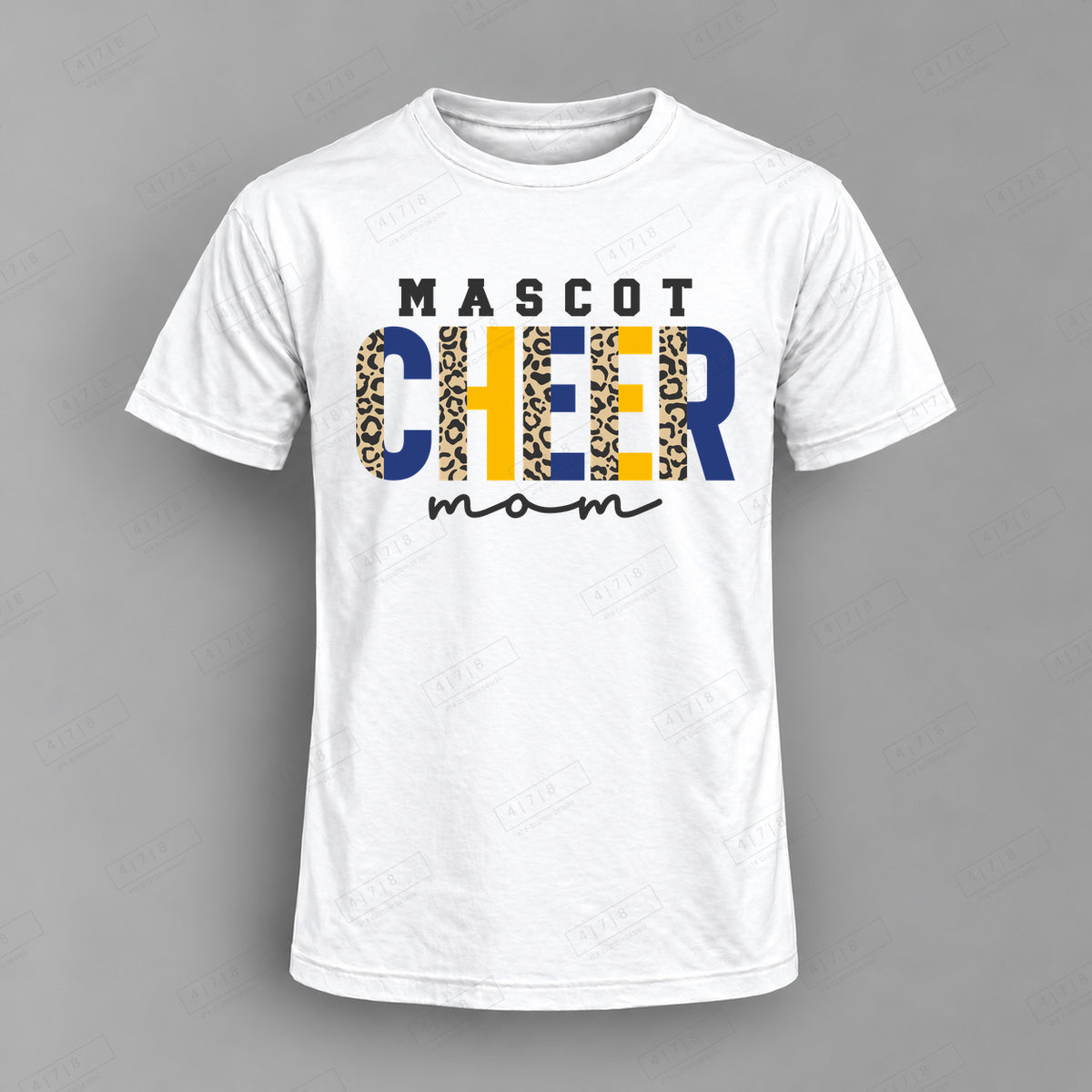 Custom Cheer Design 3-0051 Top white shirt mockup with 478 Custom Design watermark
