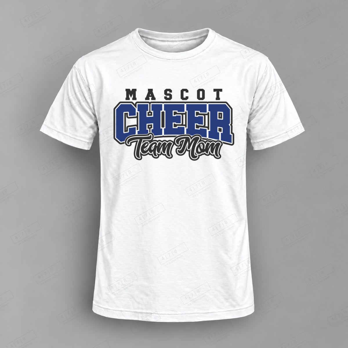 Custom Cheer Team Mom Design 4-cheer team mom cheer template Top white shirt mockup with 478 Custom Design watermark