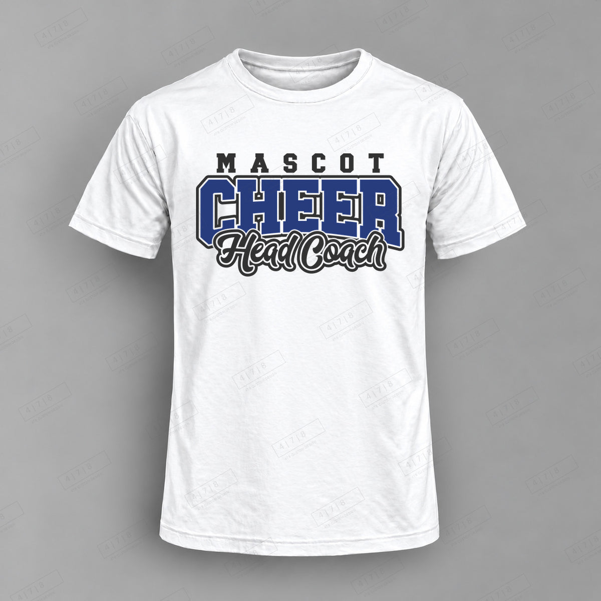 Custom Cheer Head Coach Design 4-head coach cheer template Top white shirt mockup with 478 Custom Design watermark