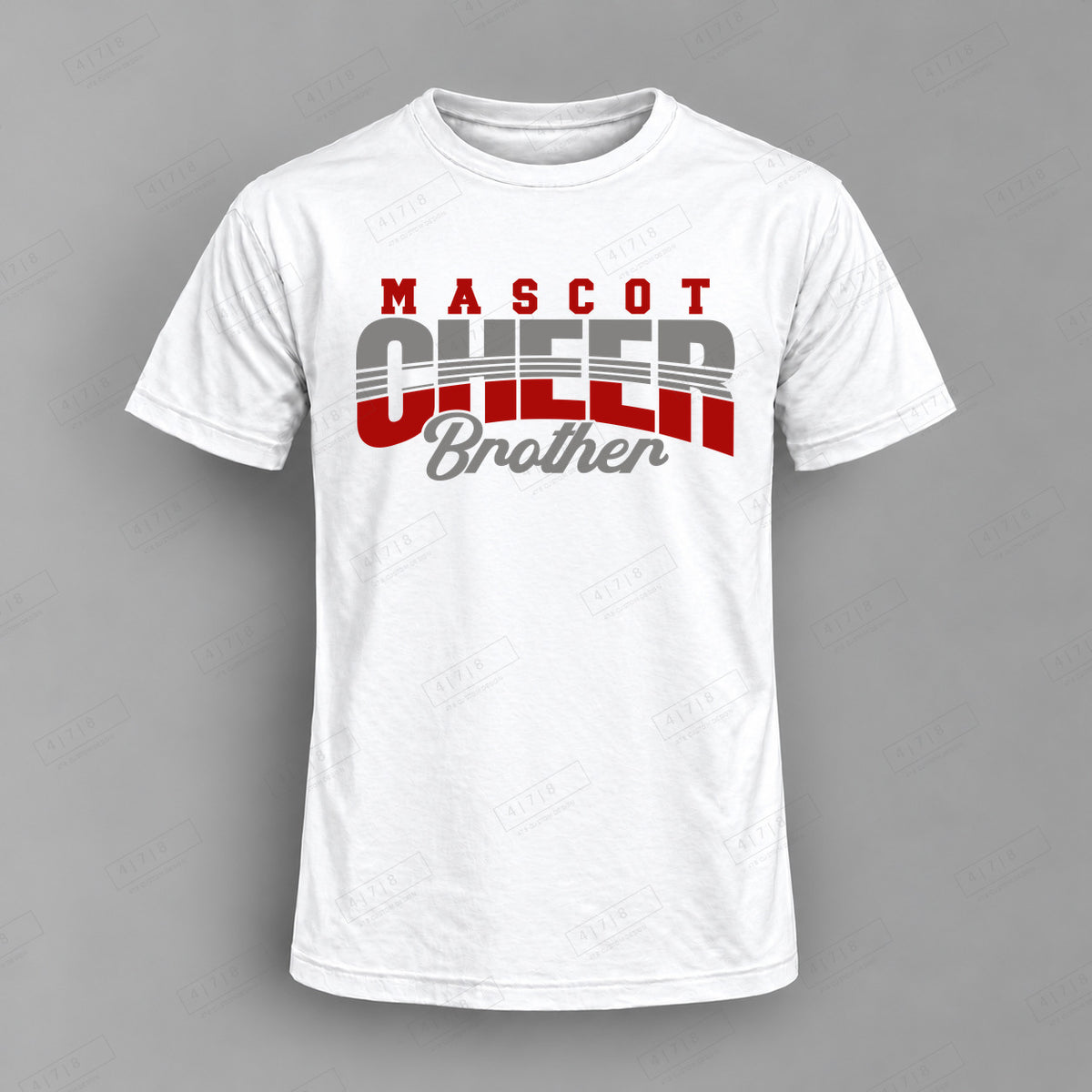 Custom Cheer Brother Design 6-00100 Top white shirt mockup with 478 Custom Design watermark