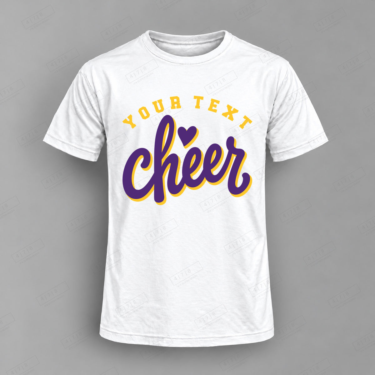 Custom Cheer Design 6-00107 Top white shirt mockup with 478 Custom Design watermark