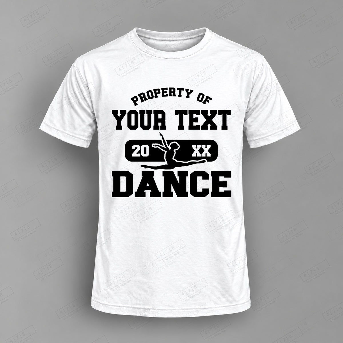 Custom Dance Design 2-0028 Top on white shirt, 478 Custom Design watermarked mockup