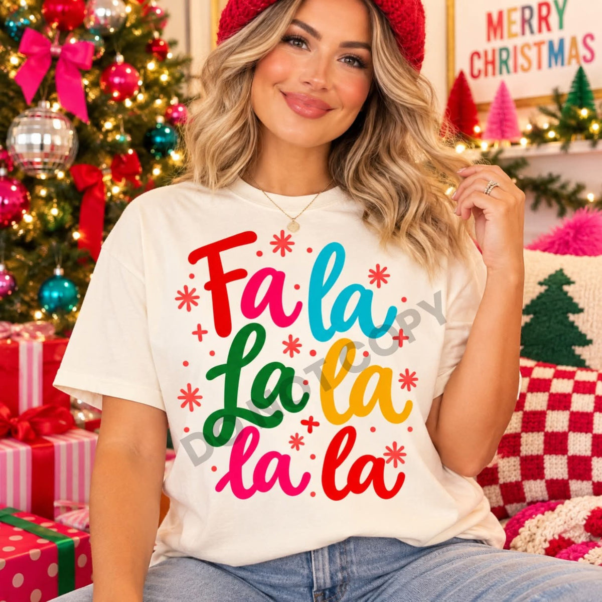 Fa La La Colorful Christmas Shirt