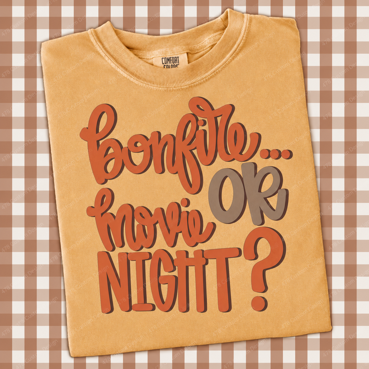 Bonfire or Movie Night apparel mockup – 478 Custom Design