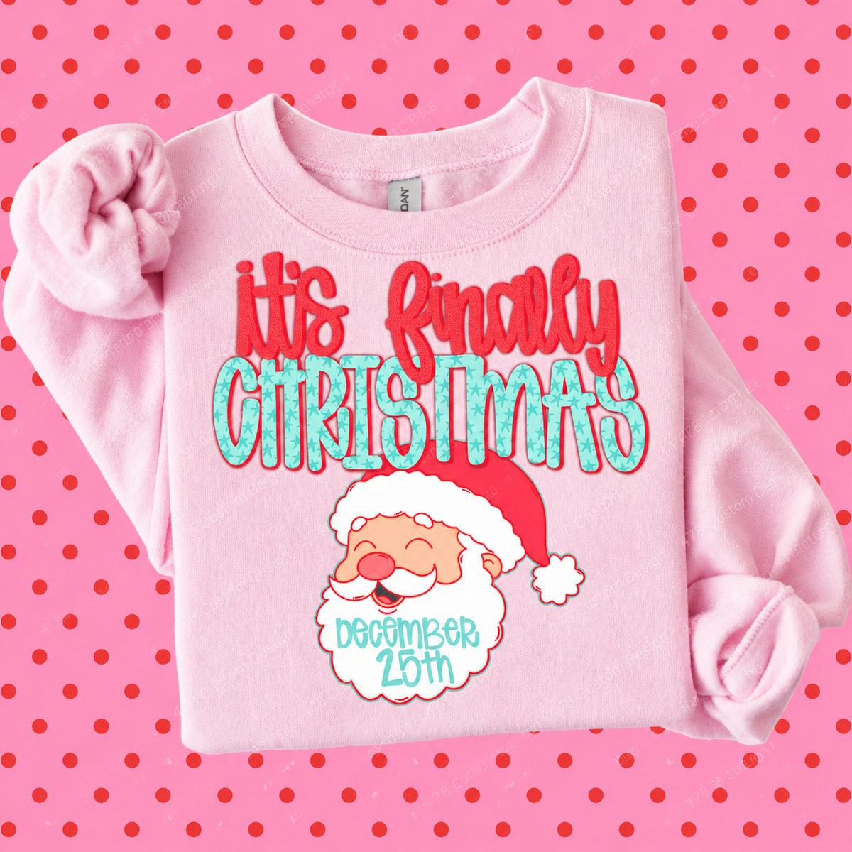 It's Finally Christmas Santa apparel mockup – 478 Custom Design