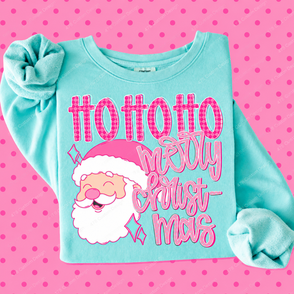 Ho Ho Ho Merry Christmas Santa apparel mockup – 478 Custom Design