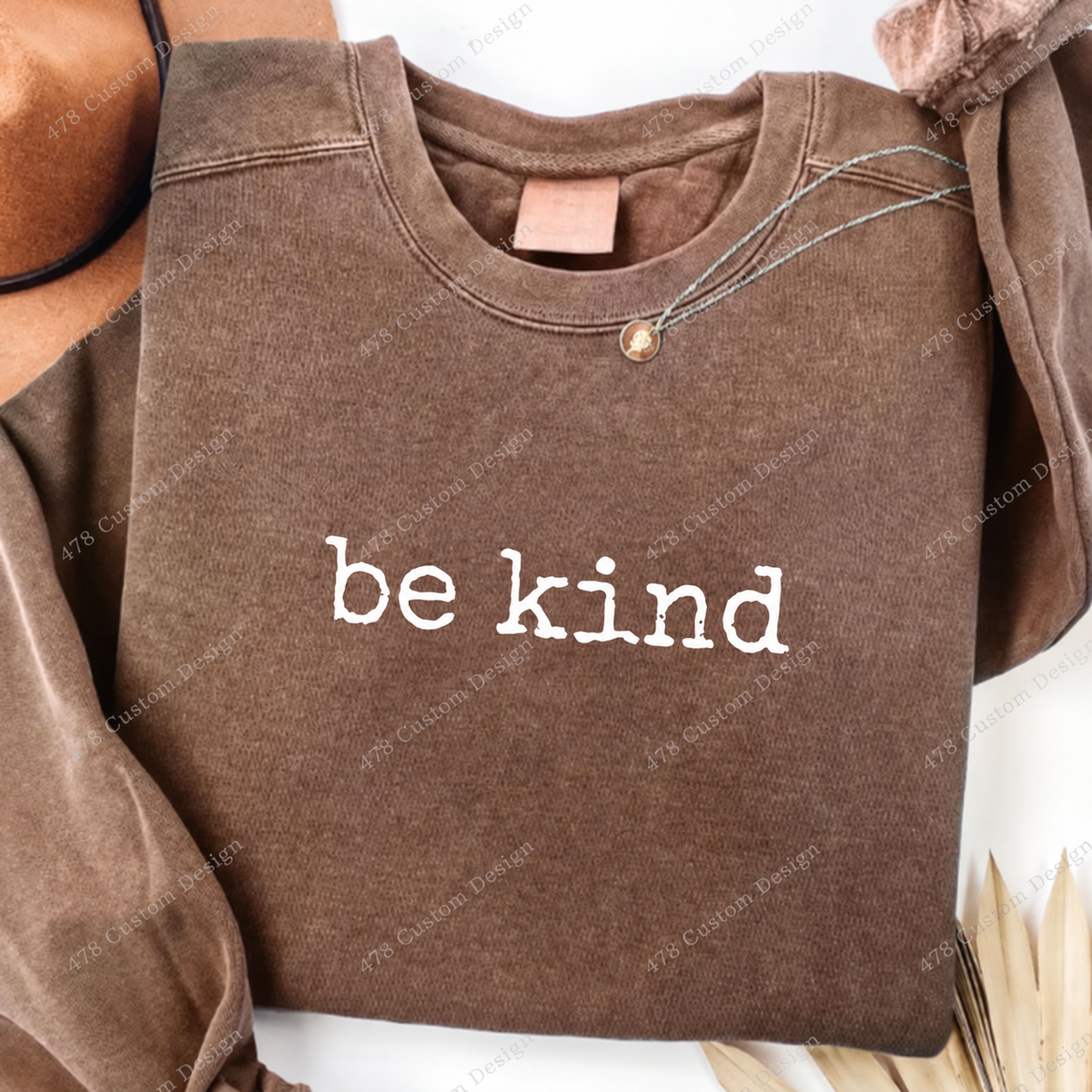 Be Kind Typewriter Top apparel mockup — 478 Custom Design