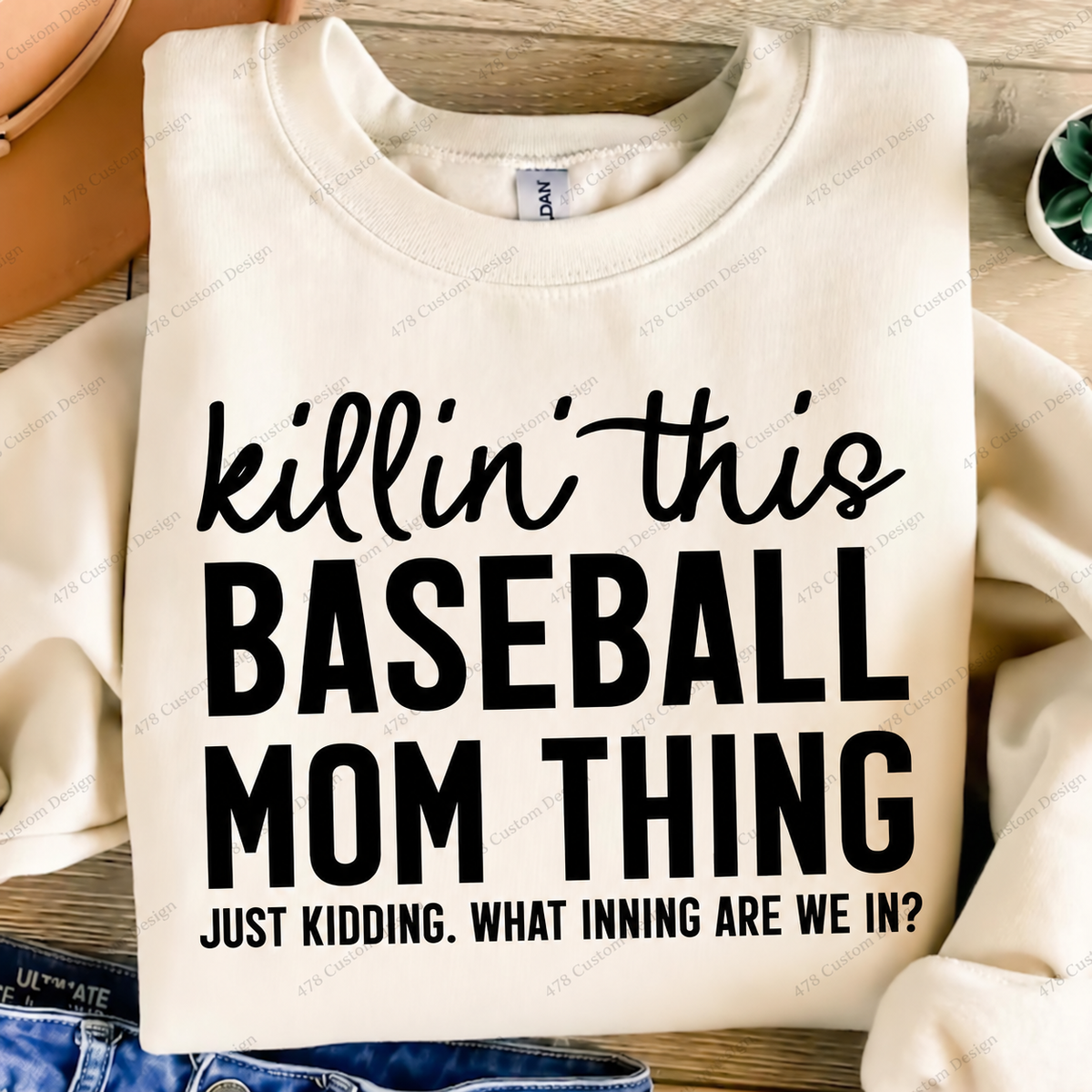 Killin This Baseball Mom Thing Top apparel mockup — 478 Custom Design