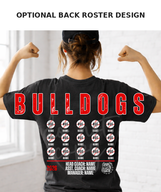Optional back roster design — baseball (+$8)