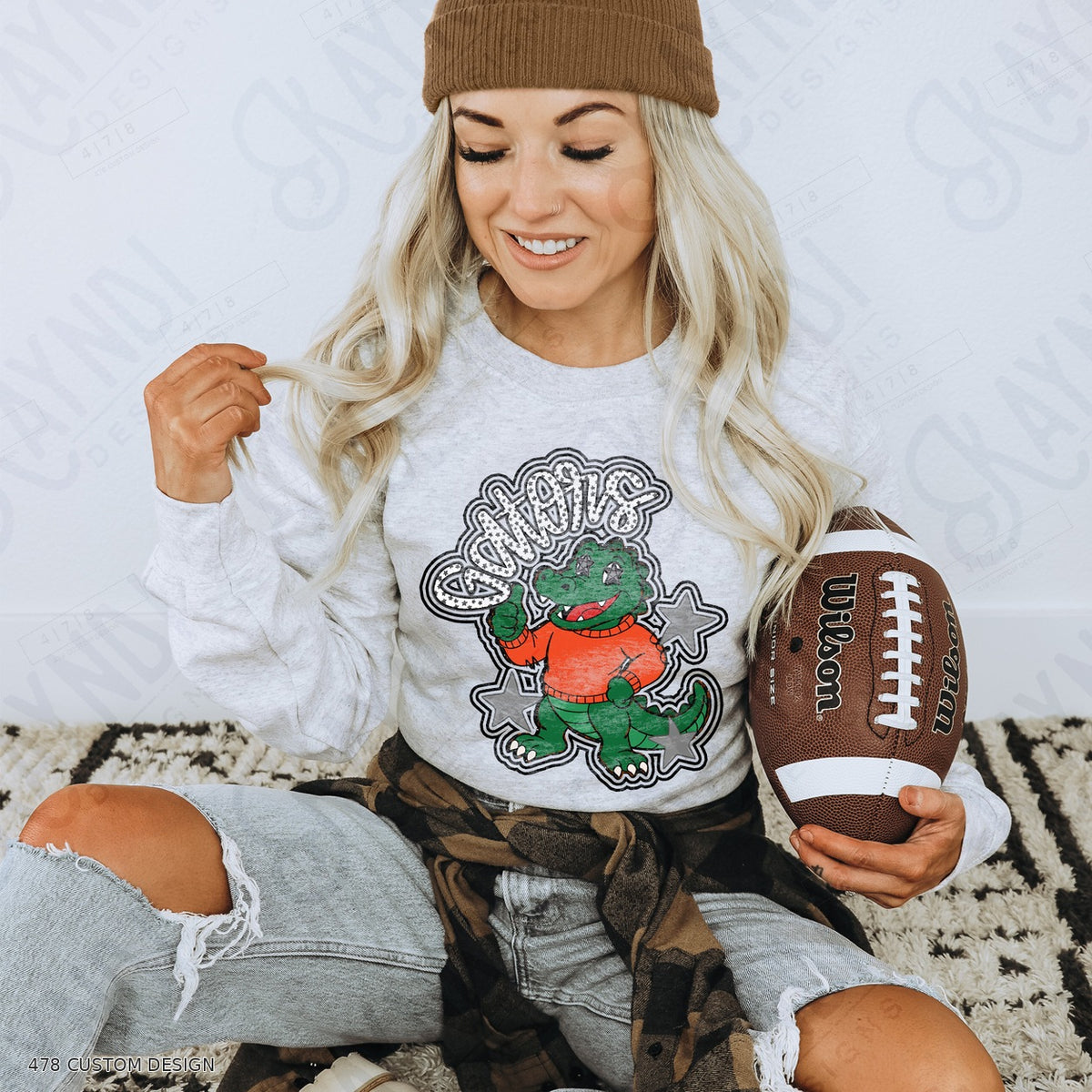 Gator Black Top garment mockup with 478 Custom Design watermark