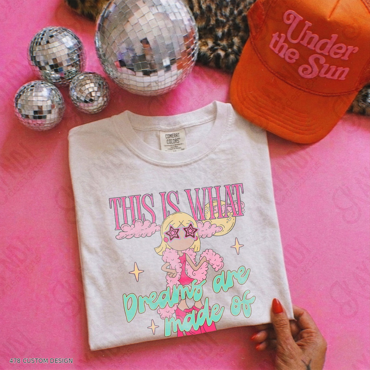 This is What Dreams are Made of Top garment mockup with 478 Custom Design watermark