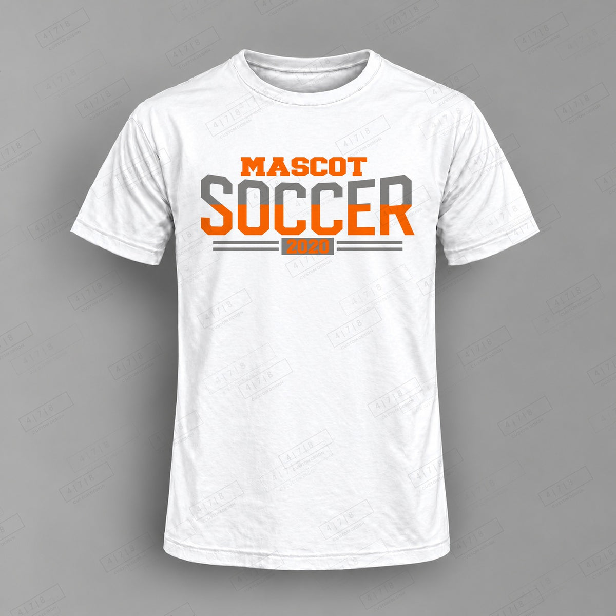 Custom Soccer Design 1-004 Top on white shirt, 478 Custom Design watermarked mockup