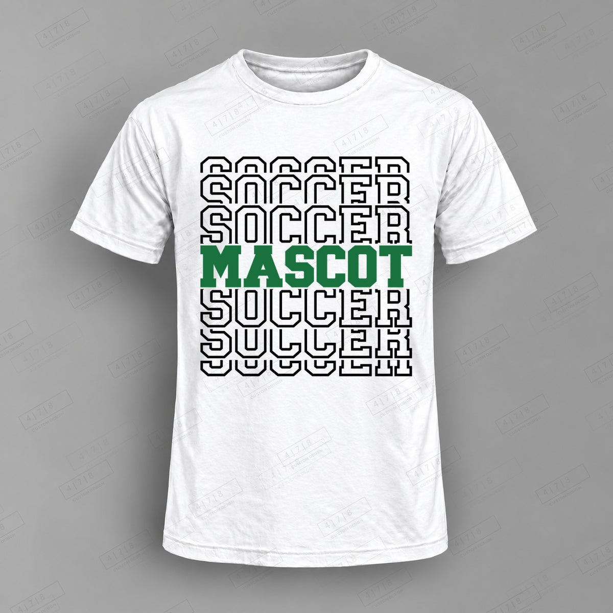 Custom Soccer Design 2-002 Top on white shirt, 478 Custom Design watermarked mockup