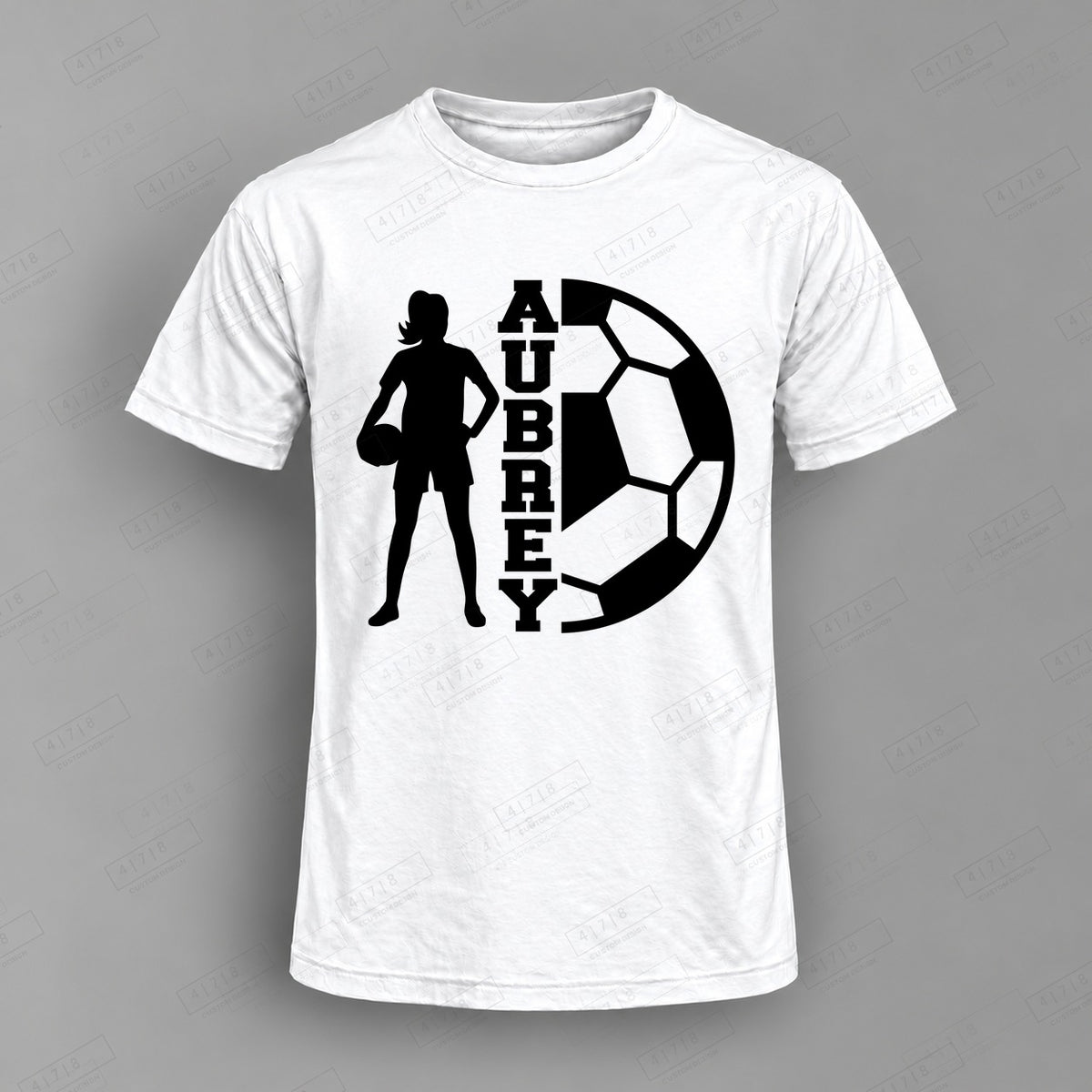 Custom Soccer Design 2-004 Top on white shirt, 478 Custom Design watermarked mockup