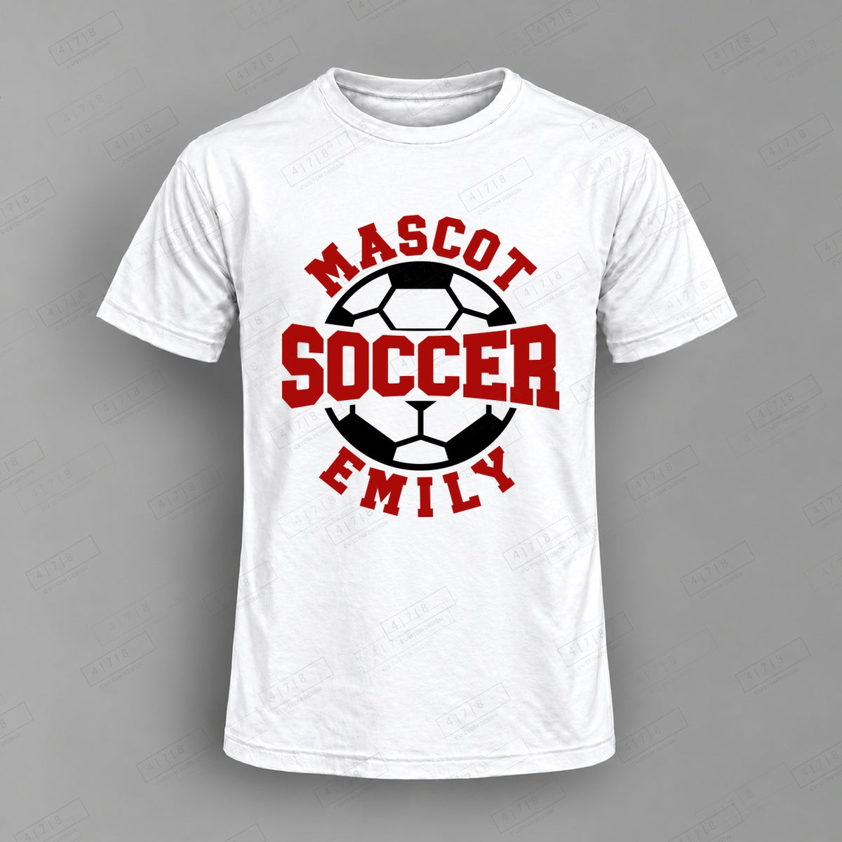 Custom Soccer Design 3-0035 Top on white shirt, 478 Custom Design watermarked mockup